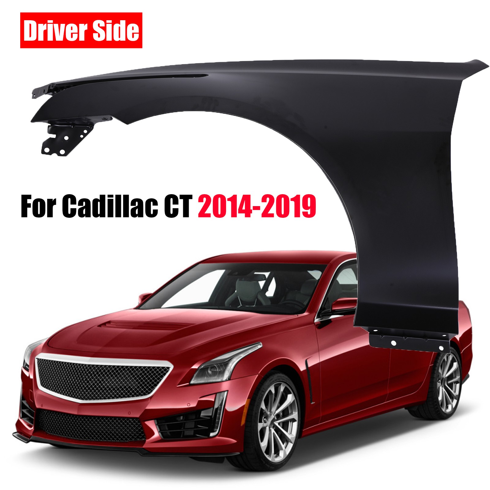 Front Left Side Fender For 2014-2019 Cadillac CTS Primed Black #84054144