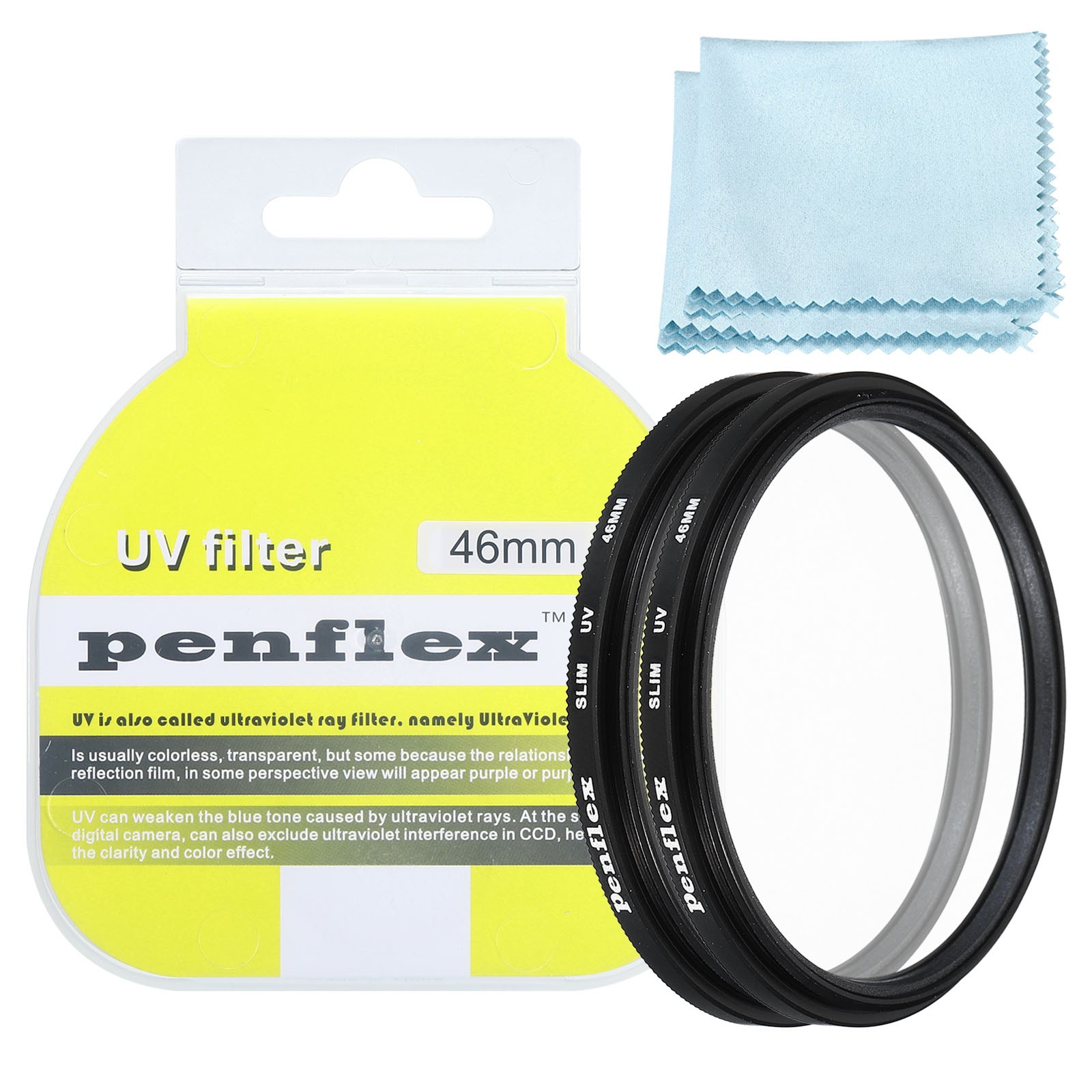 46mm UV Filter, 2 PCS Protection Filter Camera Lens Filter Optical 46mm