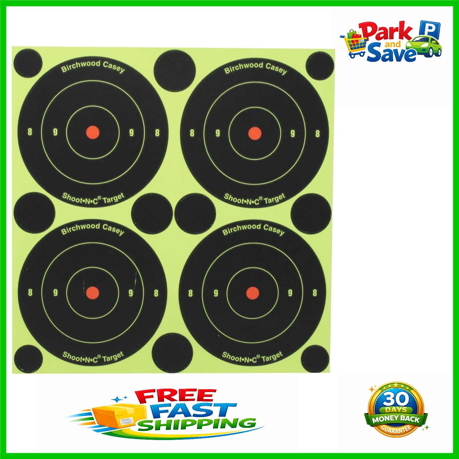 Shoot-N-C 3-Inch Bull's-Eye Reactive Targets - 48 Count for Instant Hit Feedback