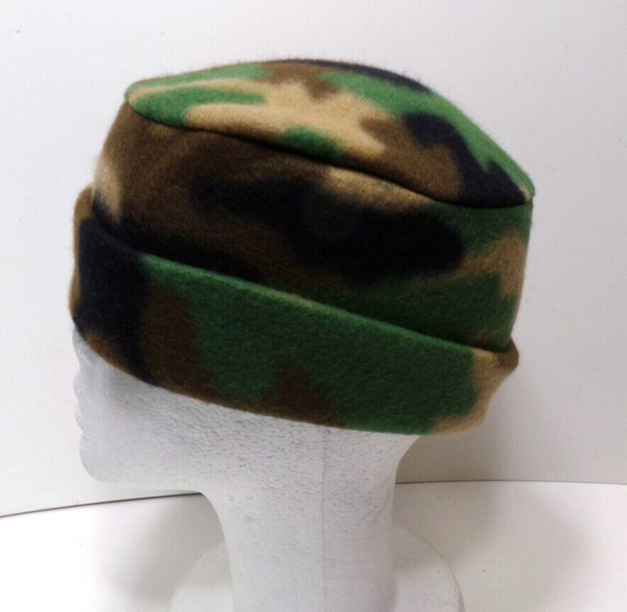 CAMOFLAGE   FLEECE ROLLED BRIM WINTER HAT THERMAL STRETCHY h88cr