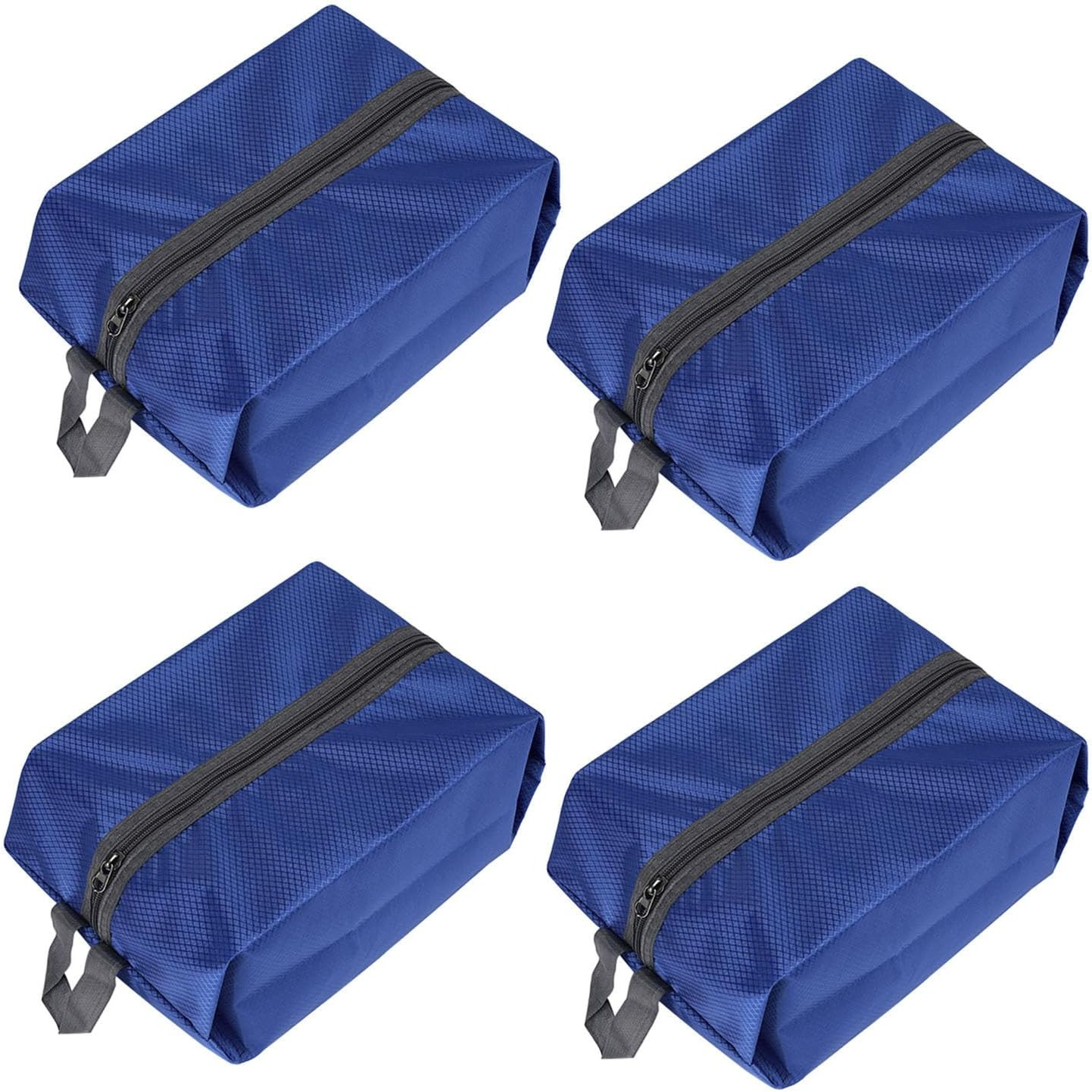 Washable Shoe Bags for Travel, 4 Pack Blue, Nylon and Oxford Fabric, Zipper Clos