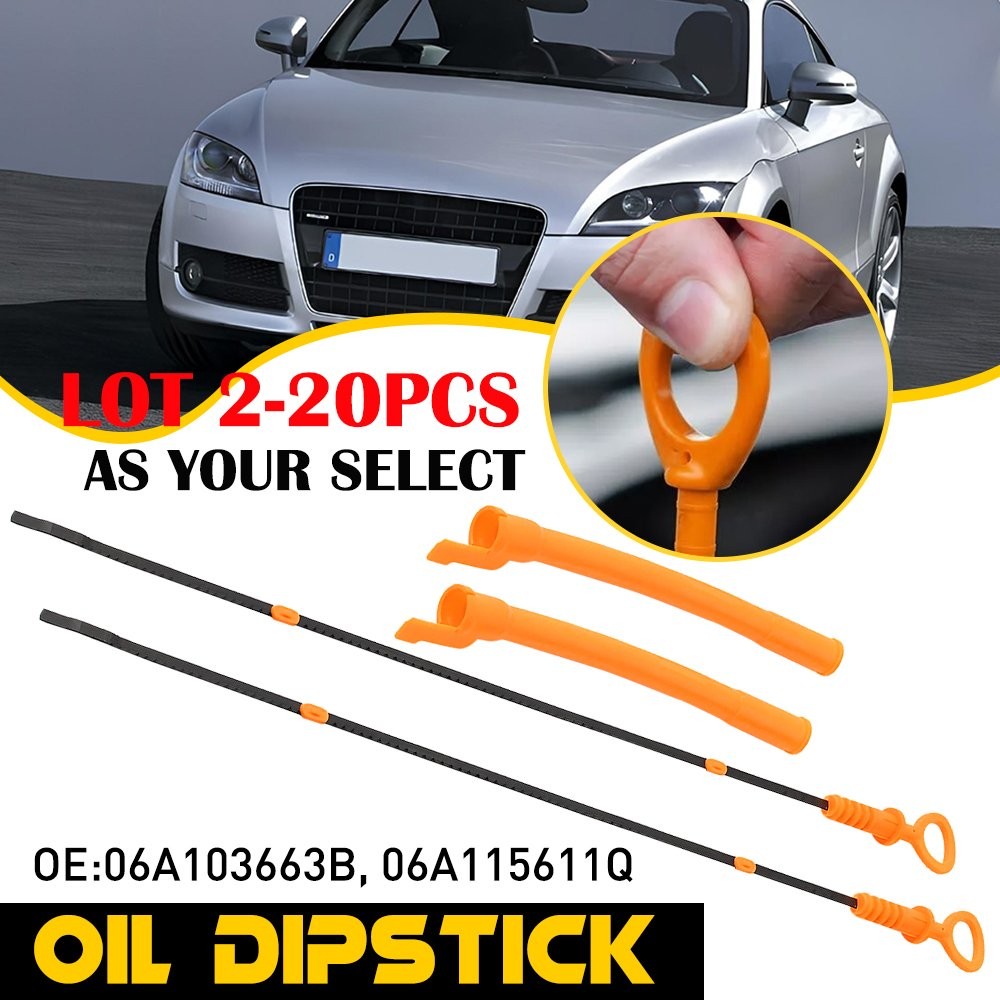 2-20X Oil DipStick w/ Oil Dip Stick Funnel Tube For 2004-06 Audi TT Quattro 1.8L