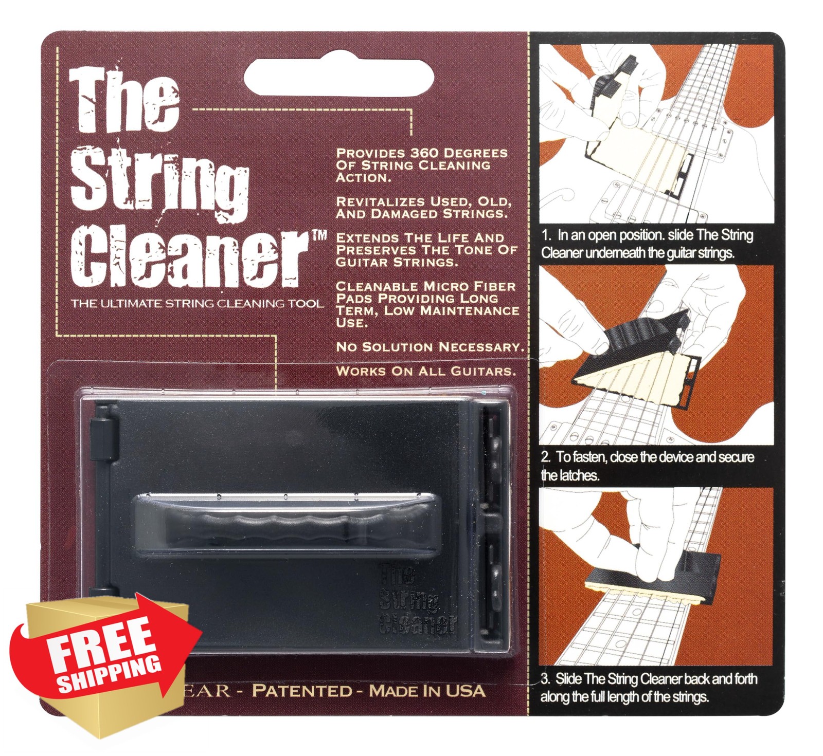 ToneGear Guitar String Cleaner Tool, Acoustic Electric