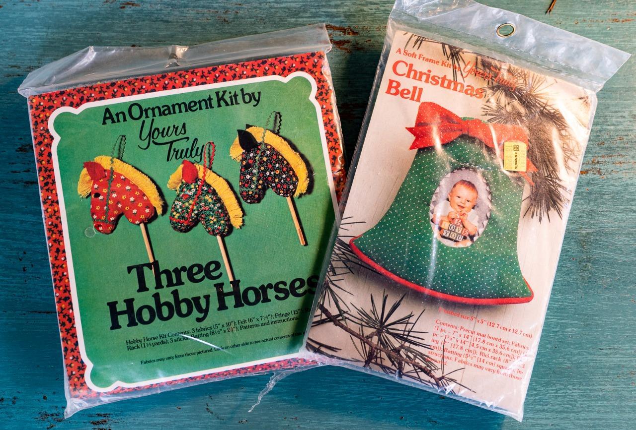 Set/2 Vintage 70's-80's Yours Truly Craft Kits Hobby Horse Christmas Bell Sealed