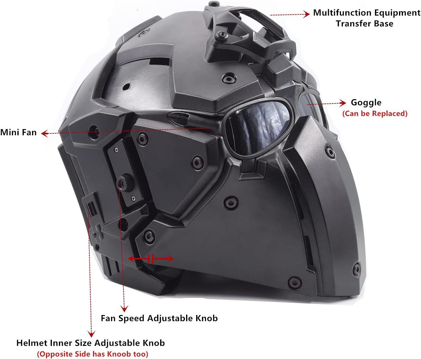Full Face Protective Mask Tactical Airsoft Helmet w/Visor Goggles Military Cospl