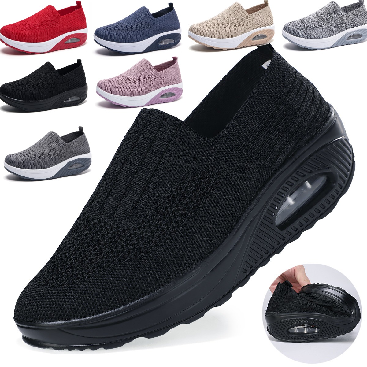 Womens Slip on Running Casual Sneakers Lightweitht Tennis Walking Athletic Shoes