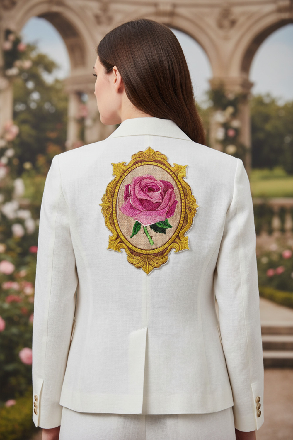 A Rose Is A Rose Cameo Embroidered Patch