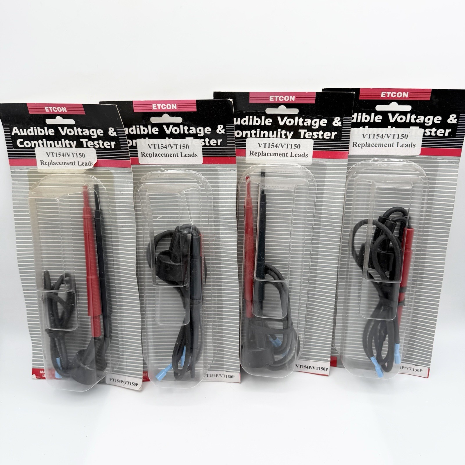 ETCON VT154 / VT150 Replacement Test Leads Lot of 4 New Old Stock USA Made