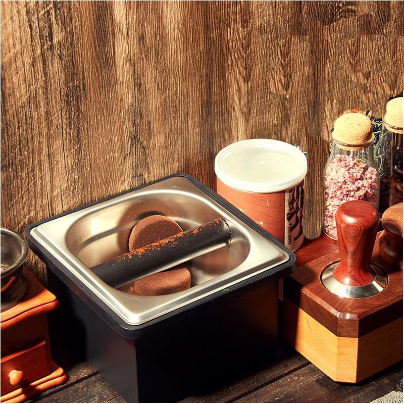 Coffee Knock , Stainless Steel Coffee Espresso Knock Coffee Grounds Bin with ...