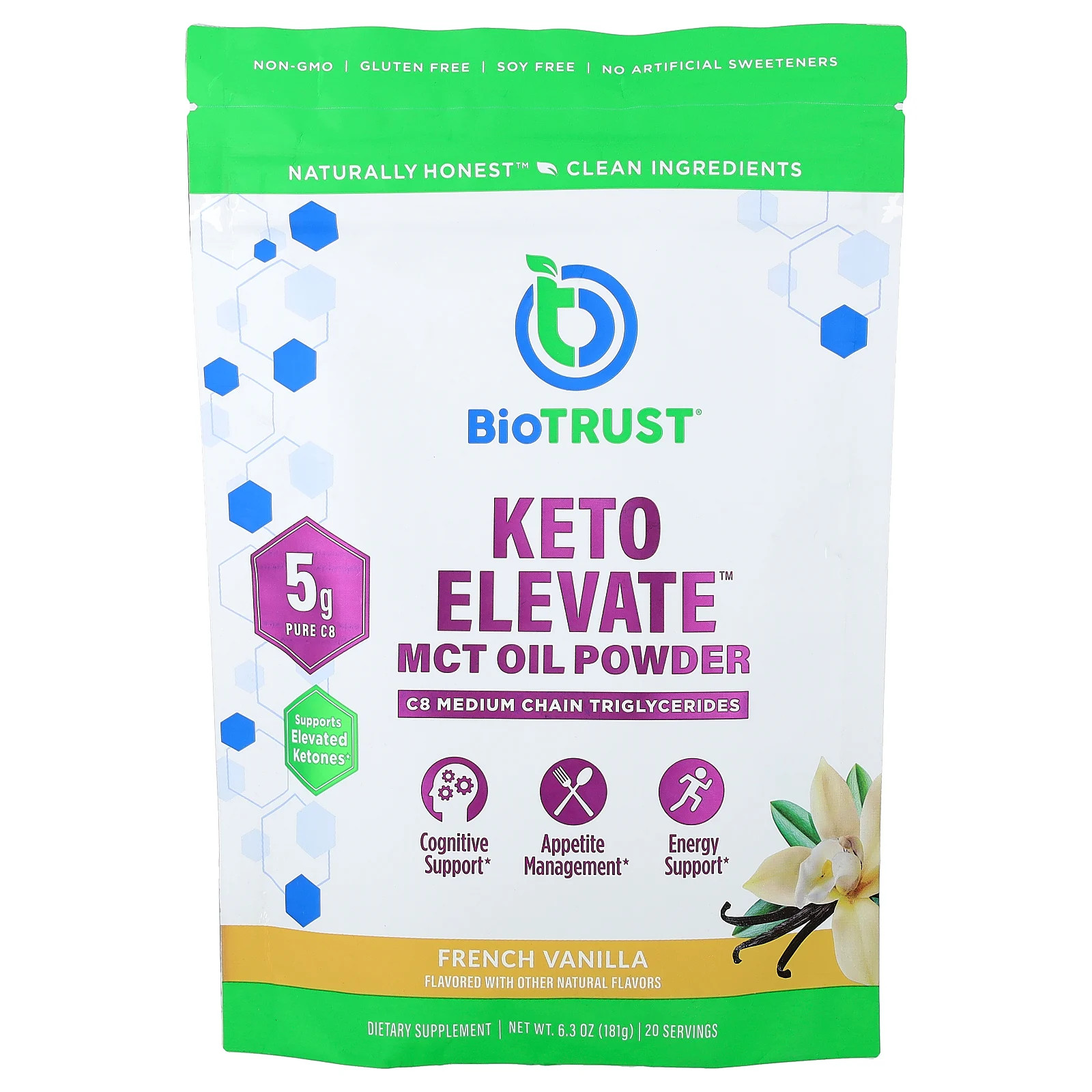 Keto Elevate™, MCT Oil Powder, French Vanilla, 6.3 oz (181 g)