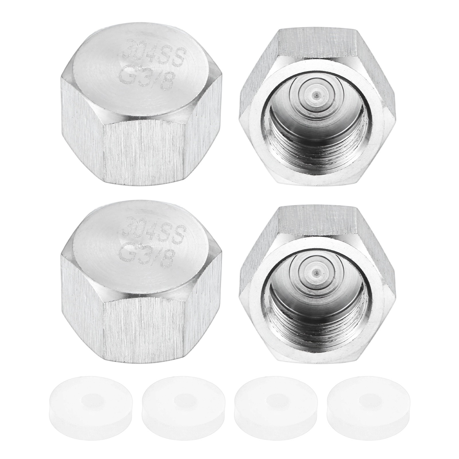 4-Pack Hex End Cap, 3/8 Inch g Female Thread Pipe Fitting