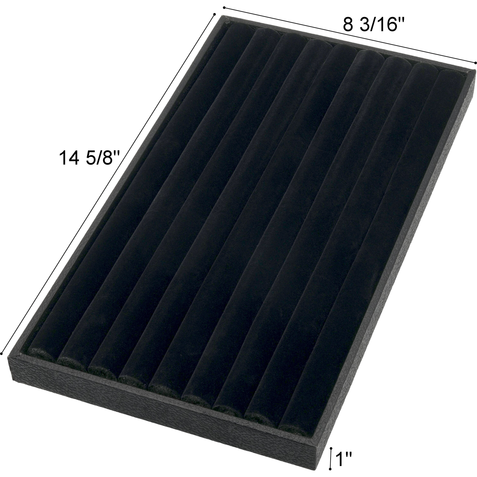 Black Ring Jewelry Display Case Box Large Tray Showcase