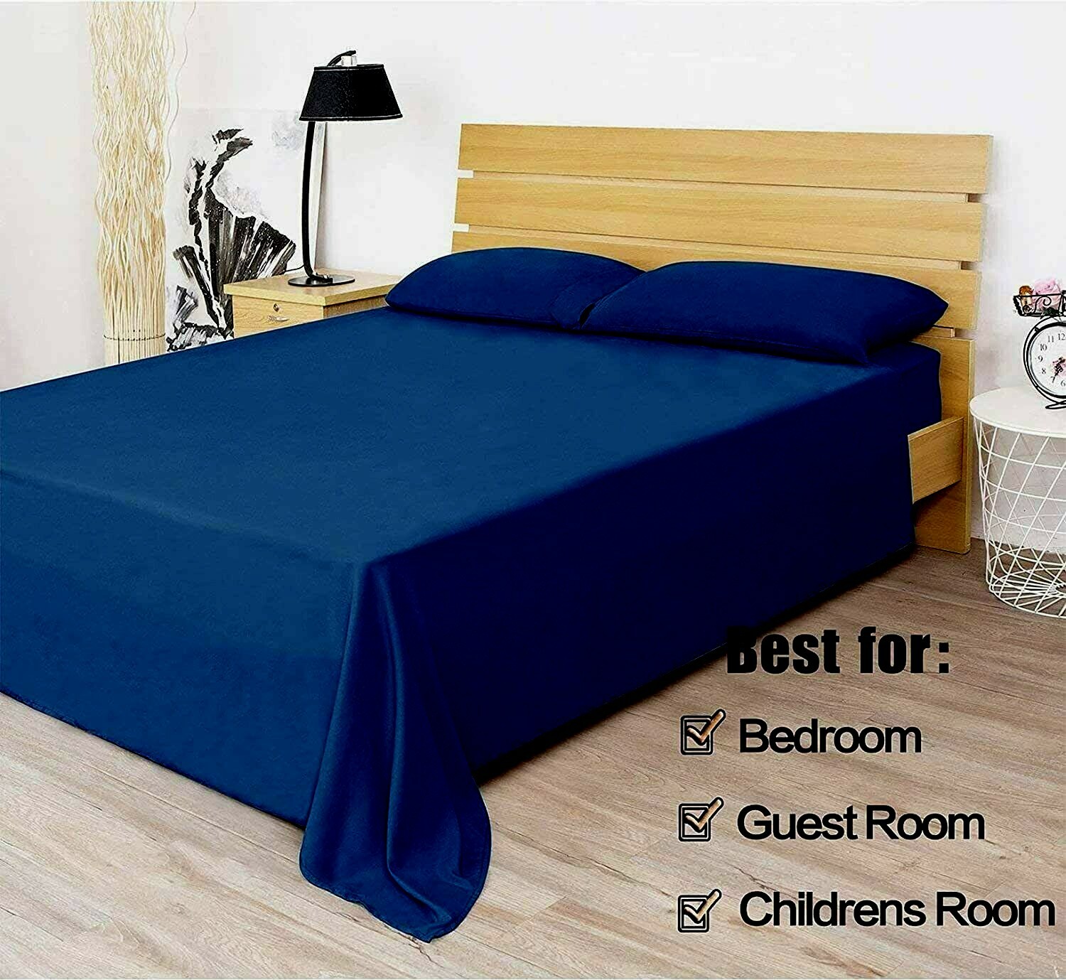 MELODIE DIRECT QUEEN SIZE NAVY SHEETS 4PC SET 100% BRUSHED MICROFIBER 1800 NEW
