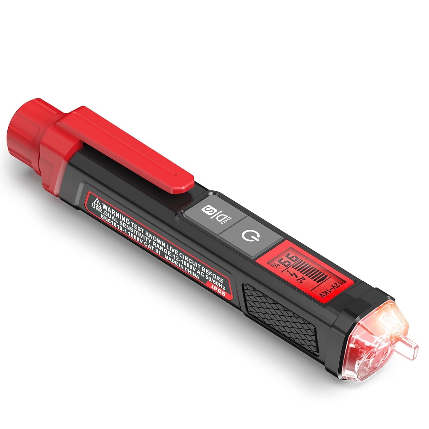 Portable Voltage Tester with Automatic Sensitivity & High Voltage Alerts