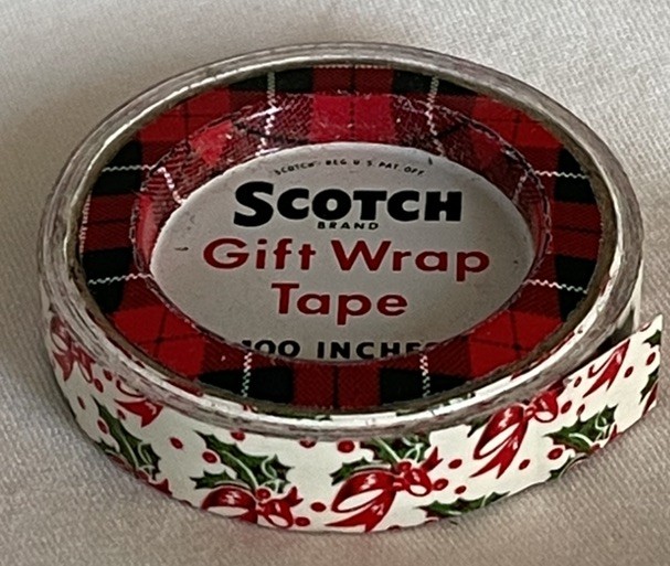 Vintage 1950’s SCOTCH CHRISTMAS TAPE ROLL  Unused  NOS  Perfectly Usable  RARE!!