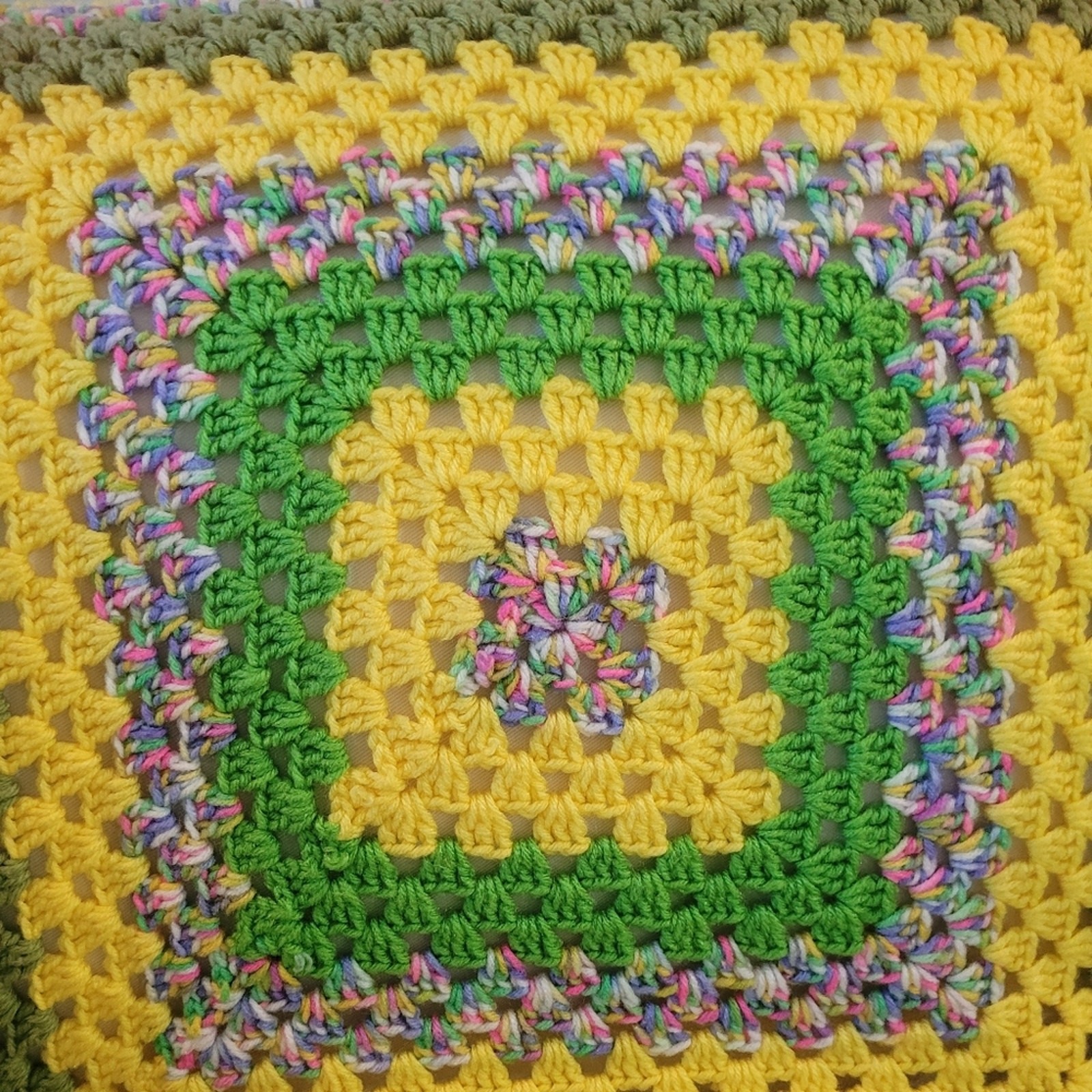 Colorful Crochet Blanket Throw Grannychic