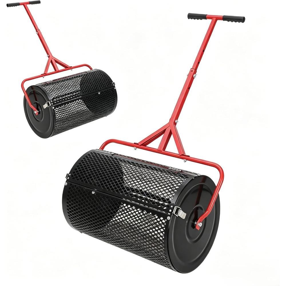 Compost Spreader 24" Wide Peat Moss Spreader Adjustable Top Dressing Mesh