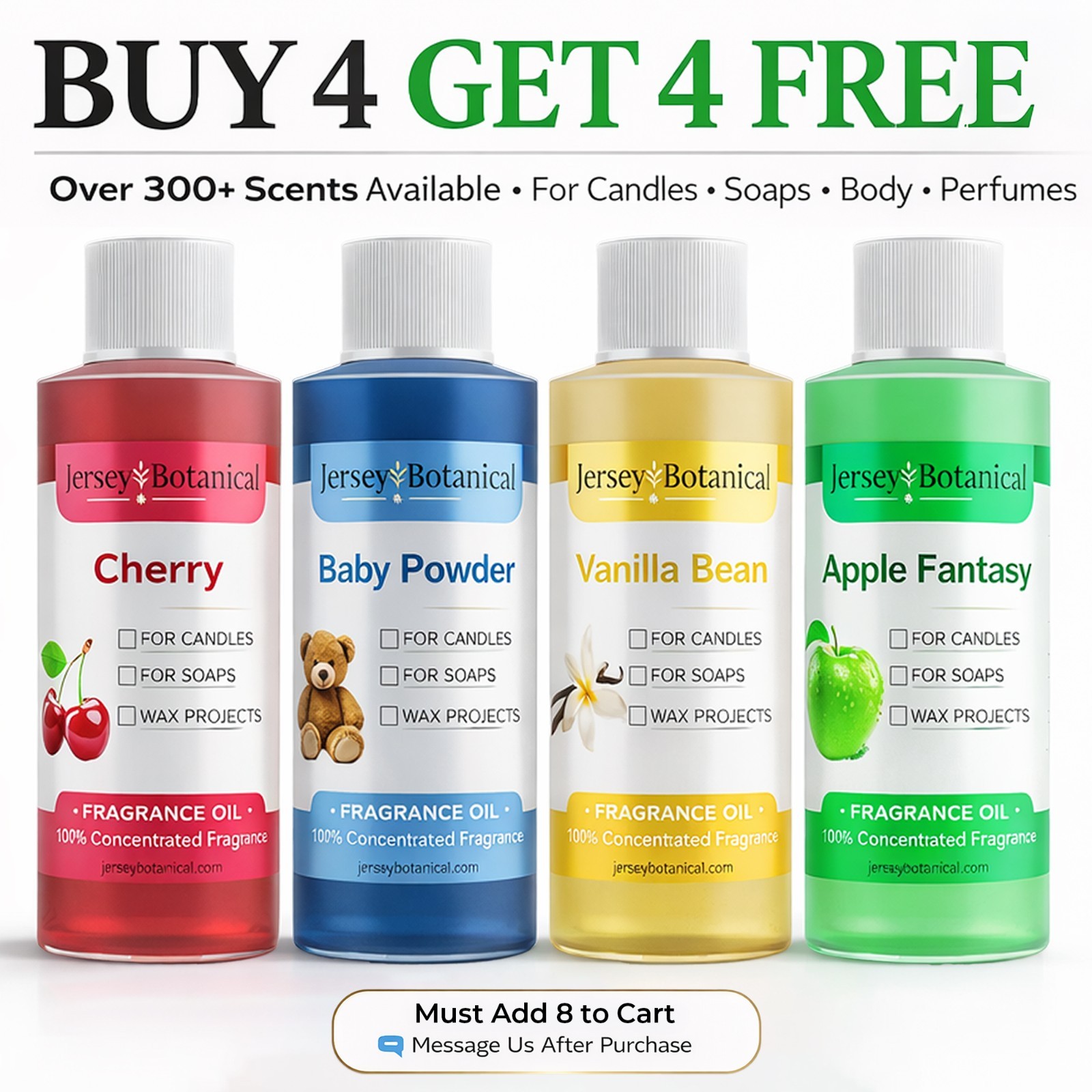 Fragrance Oil 4 oz. For Body Soap Candle Incense Making Burning Perfume Diffuser