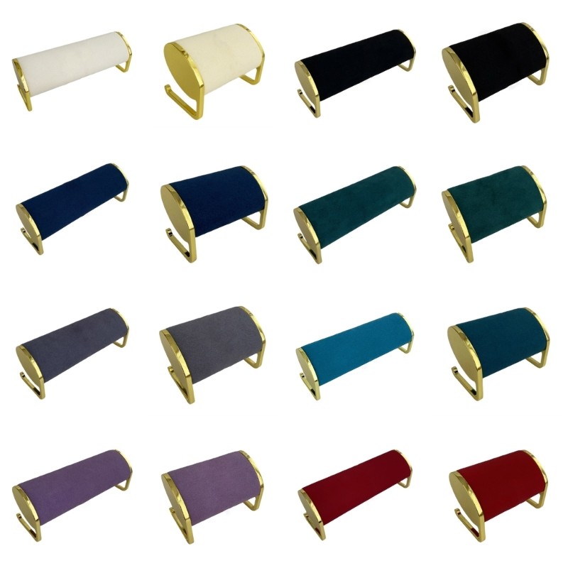 Delicate Long Plush Jewelry Display for Watches and Bangles with Metal Support
