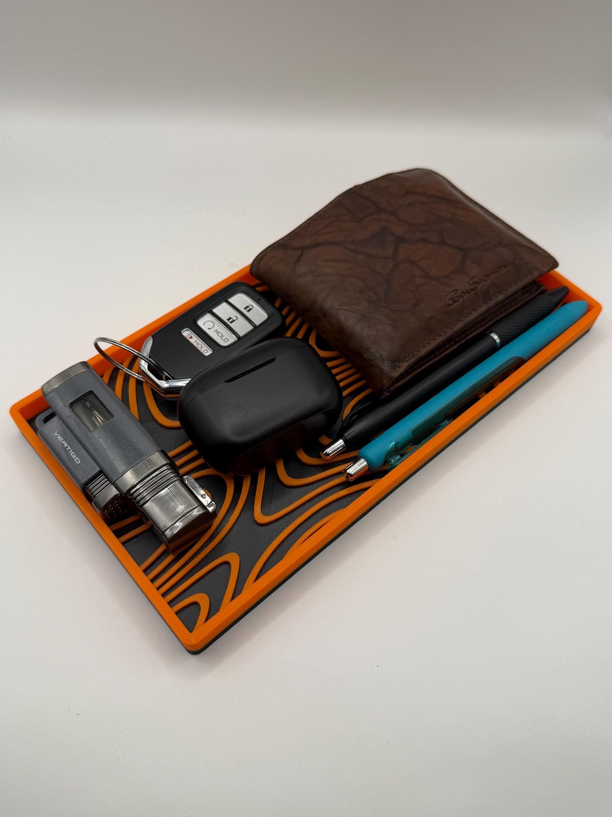 Unique Valet Tray - Modern Desk Catchall - Custom Geometric Design - Nightstand