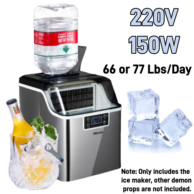220V 150W Self-Cleaning Electric Ice Maker Machine 66/77Lbs/Day Juice Iced Drink