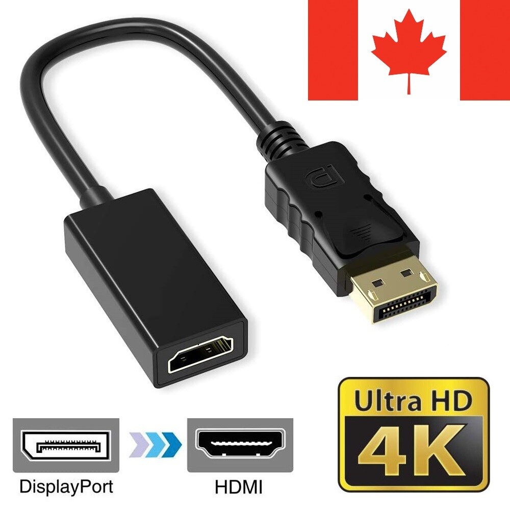4K DisplayPort to HDMI Cable (DP) Male to Female Active Adapter Converter