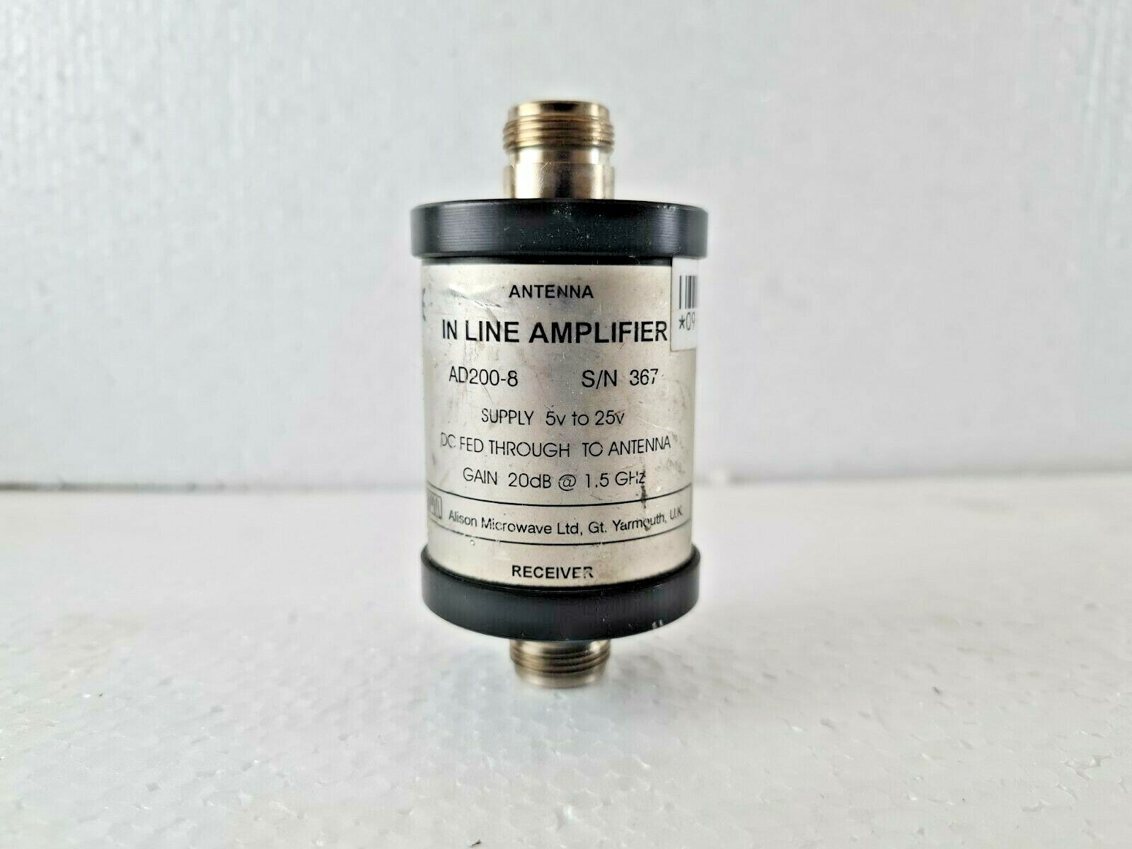 ALISON MICROWAVE AD200-8 IN LINE AMPLIFIER S/N 367