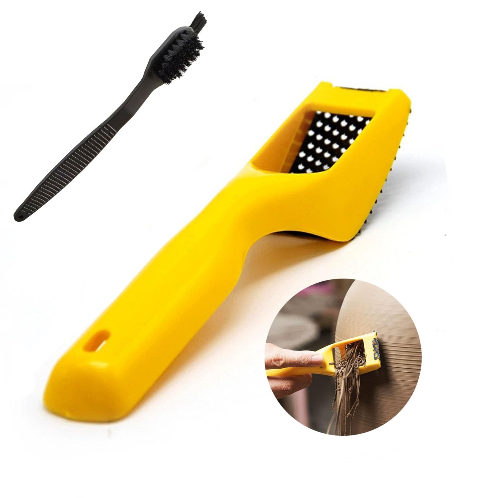 AEROVA Pottery Shaper Tool Clay with Cleaning Brush for Sculpture Yellow