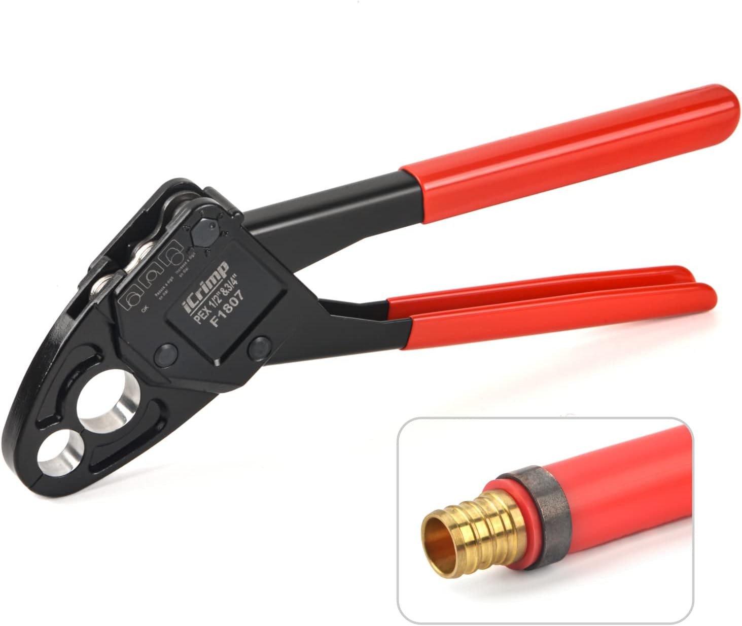 Combo Angle Head Pex Pipe Plumbing Crimping Tool 1/2" & 3/4"