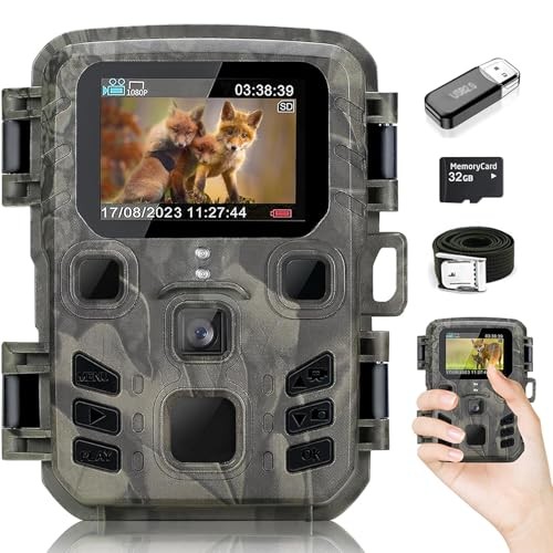 Mini Trail Camera 1080P 24MP Game Camera with Night Vision Motion Activated