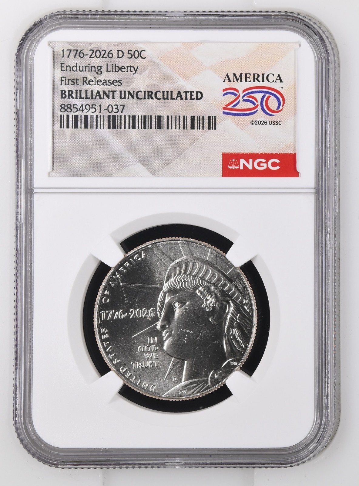 2026 D Enduring Liberty Half Dollar 50C NGC Brilliant Uncirculated FR #2830