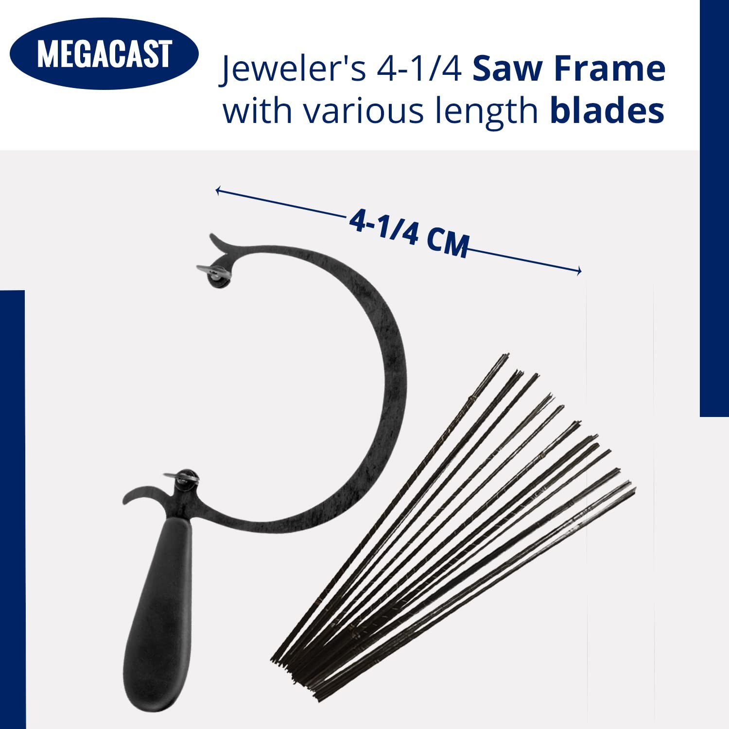 Megacast CURVED JEWELERS SAW FRAME with 144 ASSORTED Assorted,black