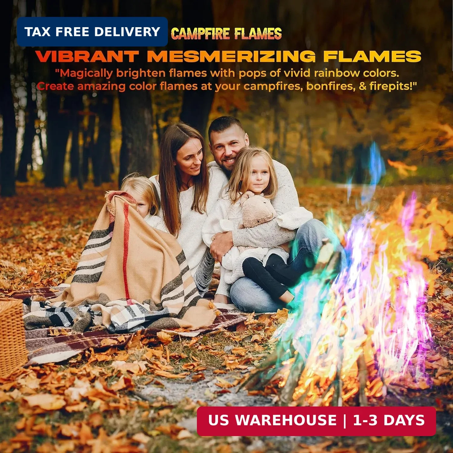 Magic Campfire Fire Color Changing Packets for Fire Pit (50 Pack) Outdoor Firepl