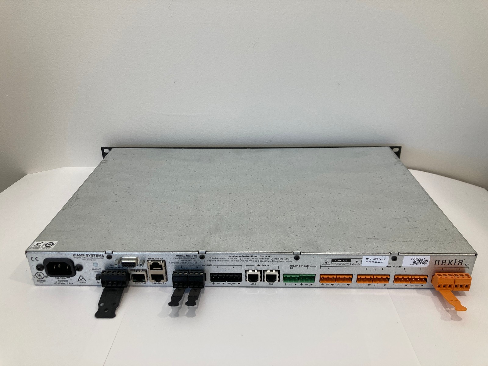 Biamp Systems Nexia TC Digital Audio Signal Processor TESTED & WORKS, RACK EARS