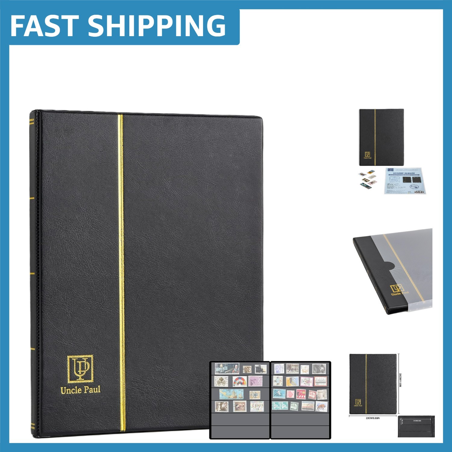 120 Pocket Stamp Collection Album with Double-Sided Pages and Dust Protection