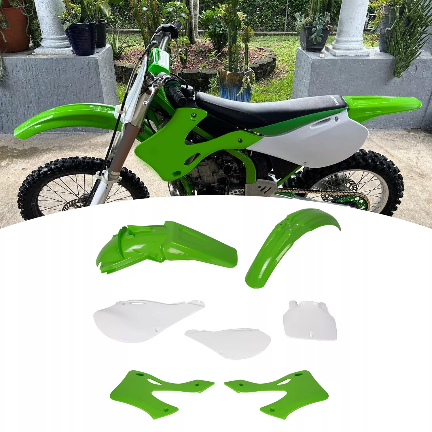 7PCS Plastic Kit Restyle Fairing BodyWork Set For KAWASAKI KX125 KX250 1999-2002