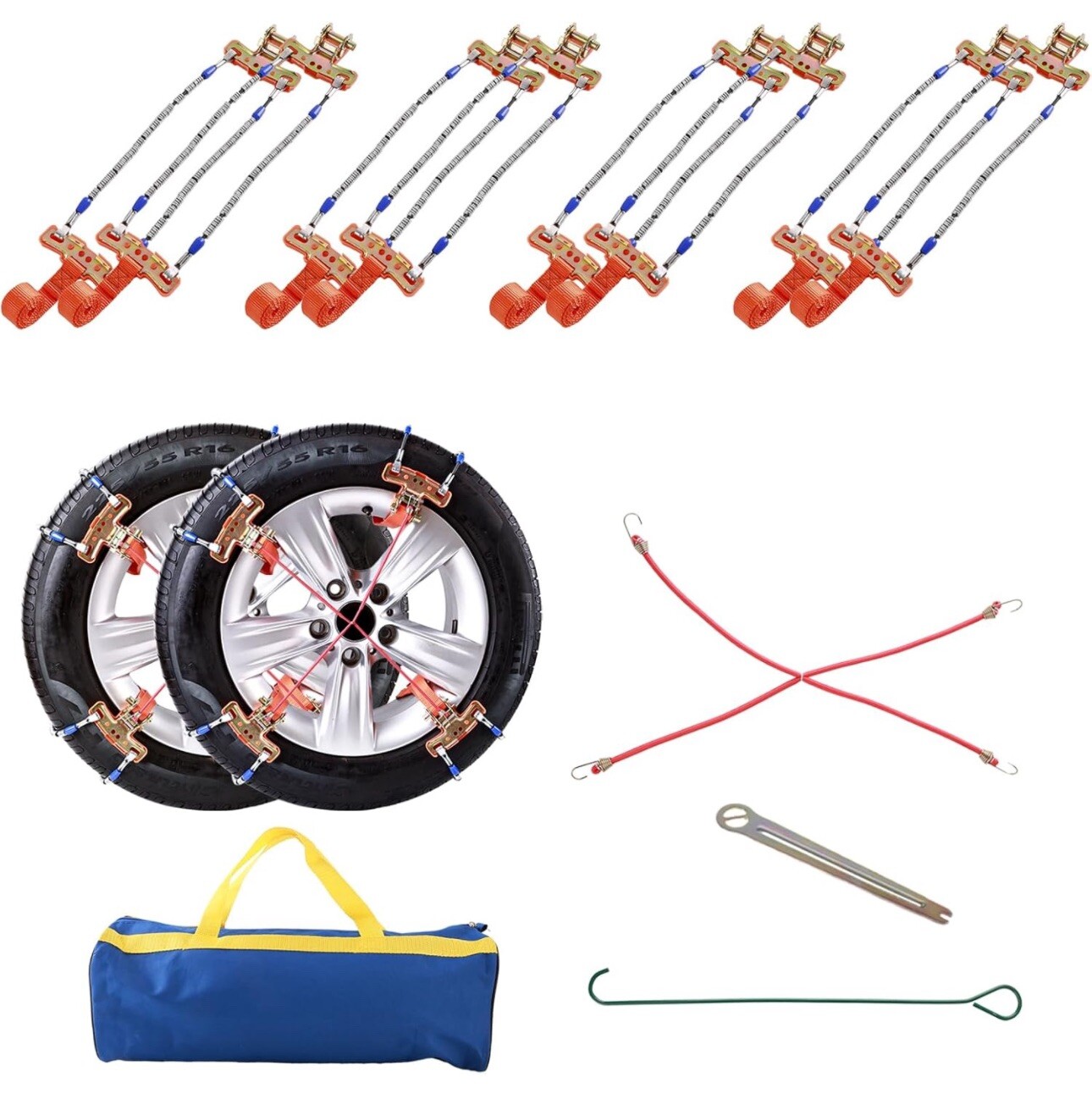 NEW SZ435 CABLE TIRE Snow CHAIN Light Truck Passenger Cars Pickup - 8 Pack
