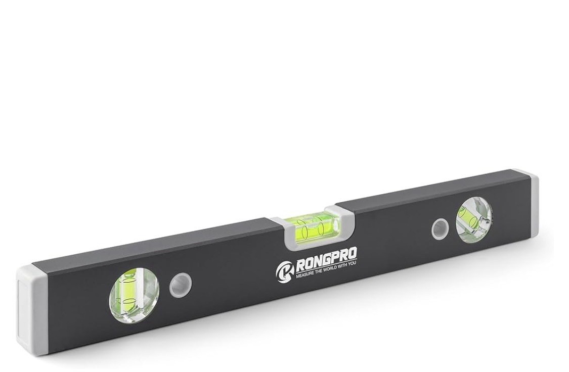 RONGPRO 16" Magnetic Torpedo Level 45°/90°/180° Bubble Aluminum Alloy Body 3 Via