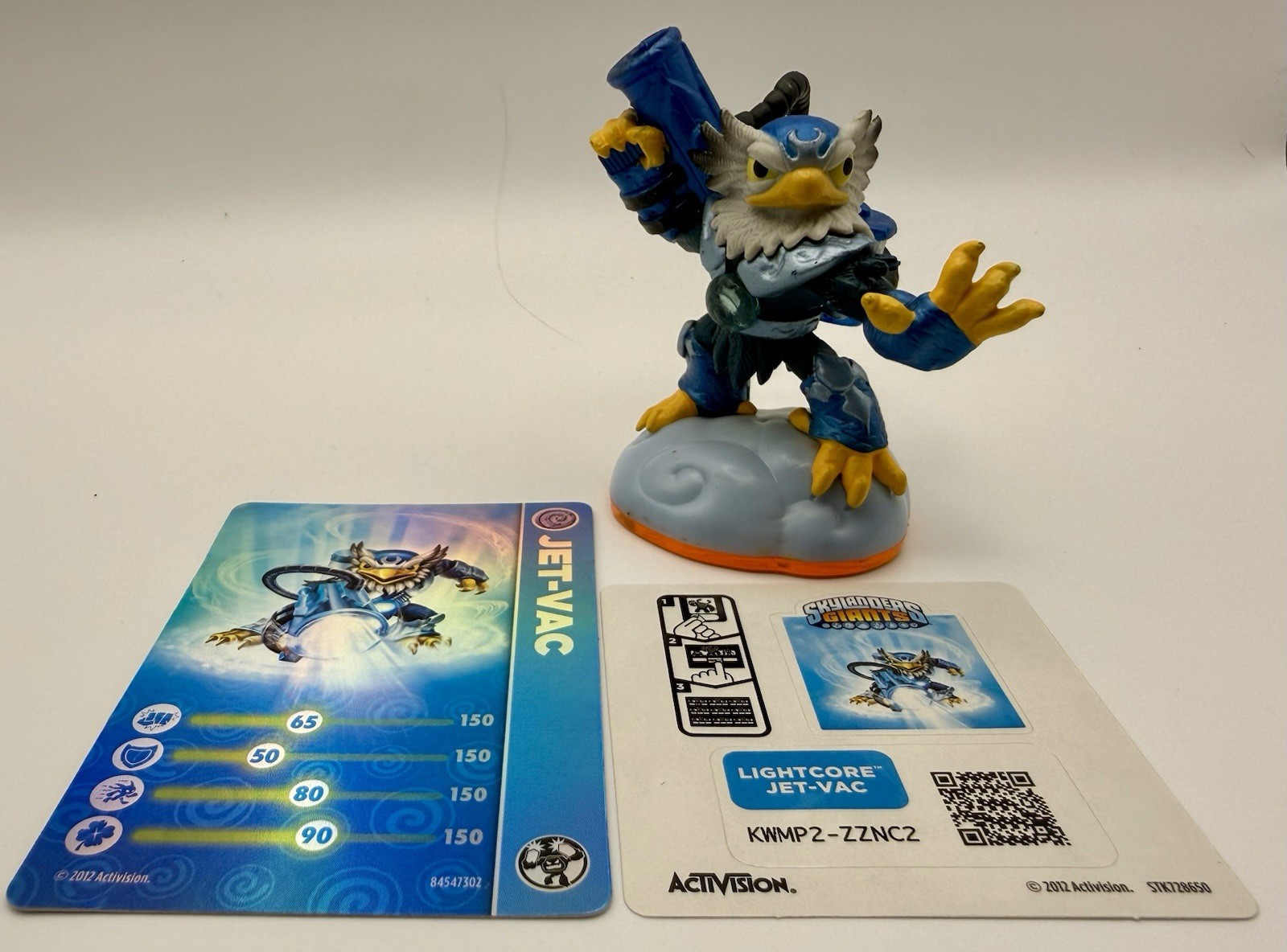 Skylanders: Giants: Lightcore Jet Vac 2012 Orange Base + Card Sticker Code