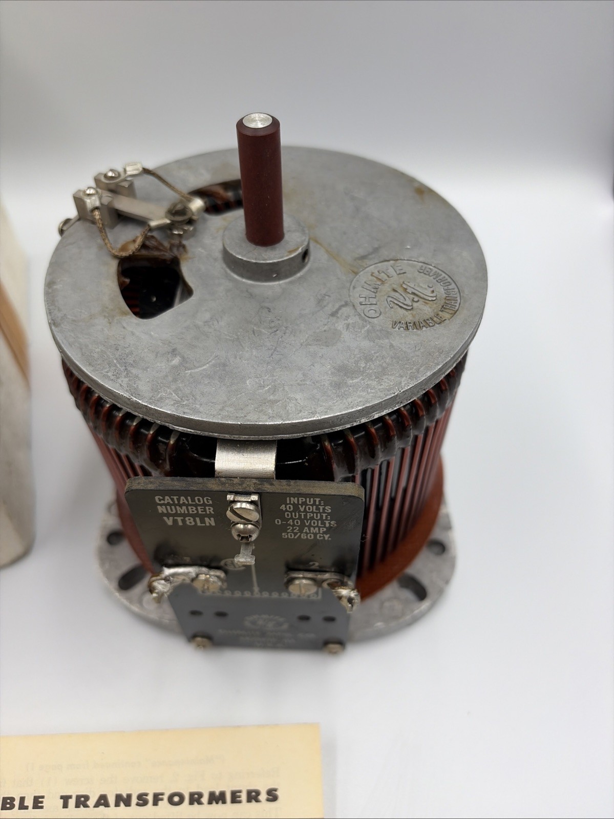 Vintage Ohmite variable transformer VT8LN 474 P1356 Control Working Unit USA