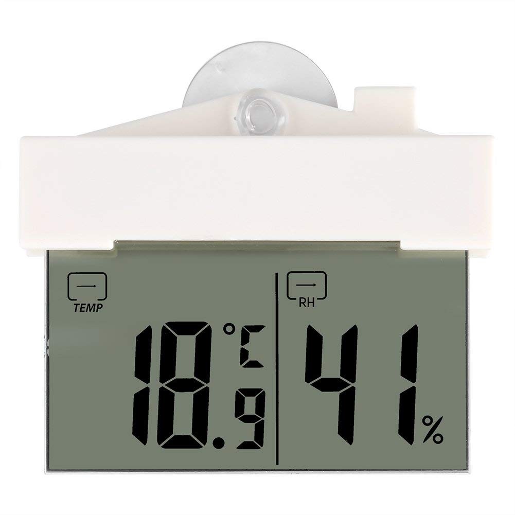 Digital Thermometer Hygrometer, LCD Indoor Outdoor Temperature Monitor with L...