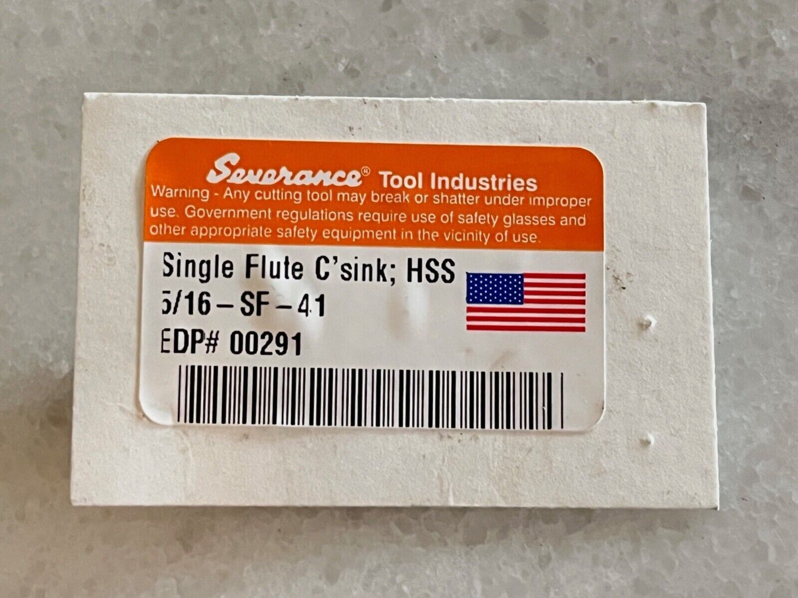 new SEVERANCE #00291 5/16-SF-41, 5/16" Single Flute C'sink HSS Countersink USA