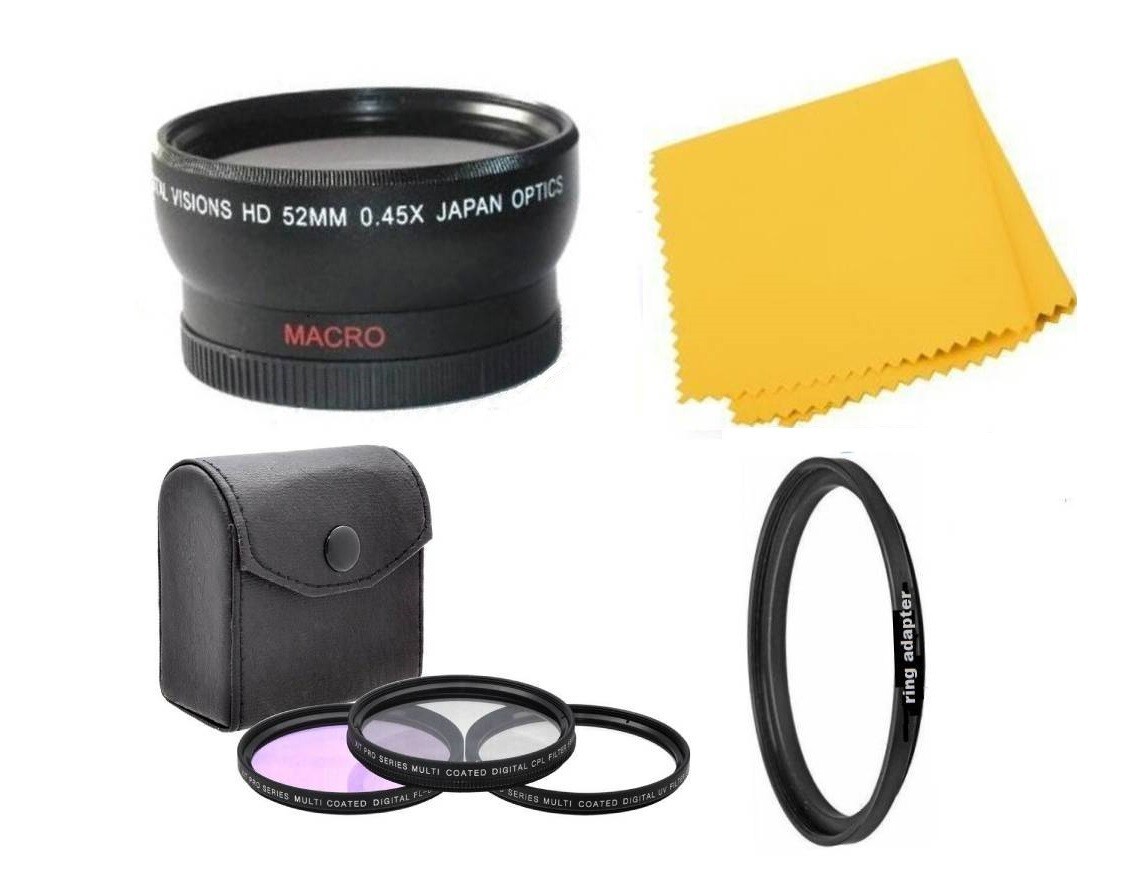 Wide Angle Lens / Filter Kit For Panasonic HC-VX981K HC-W850 HC-V785K, V750 V700