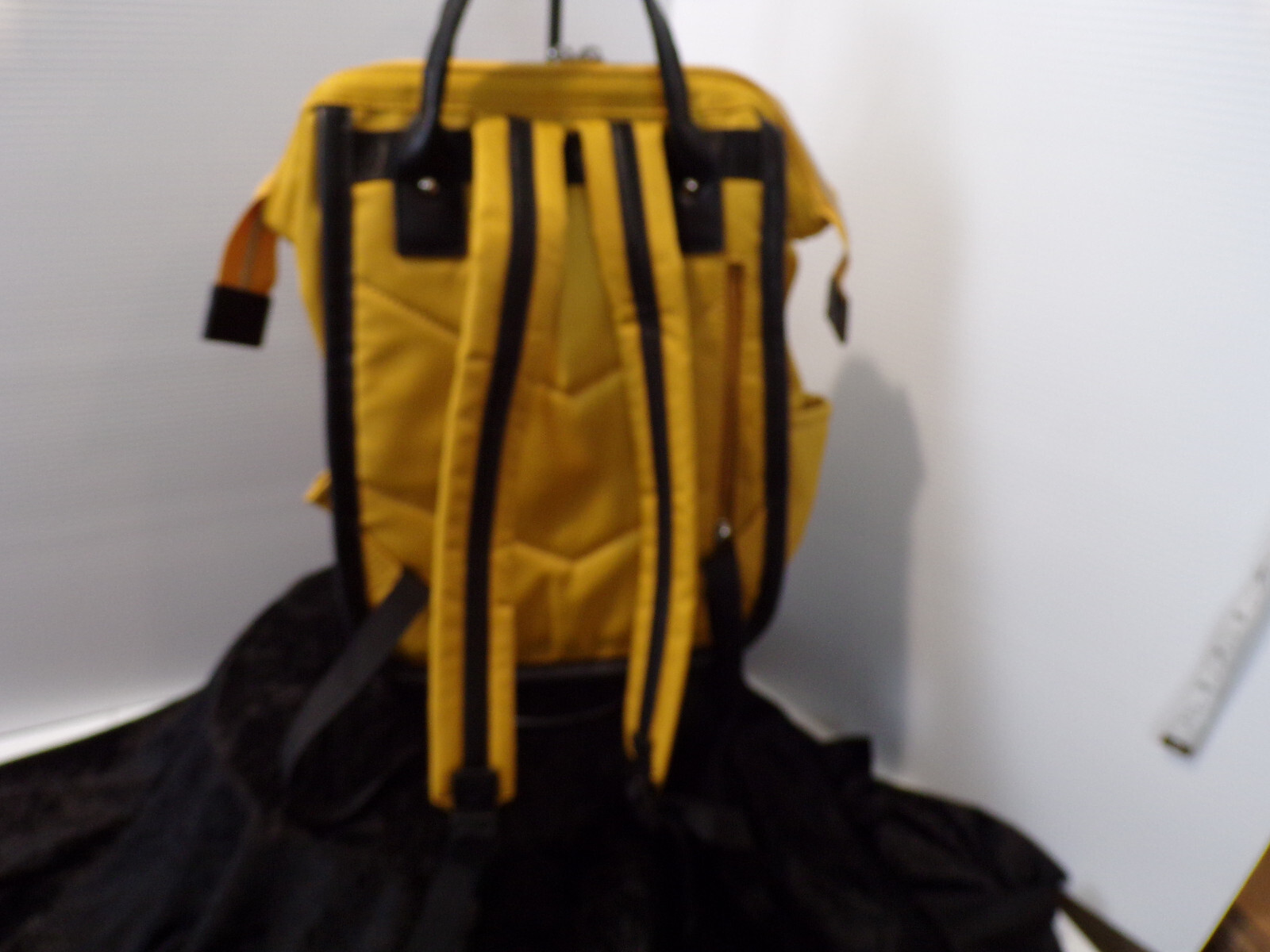 Backpack Daybag BINNARI PROJECT Yellow/Black Trim NWOT