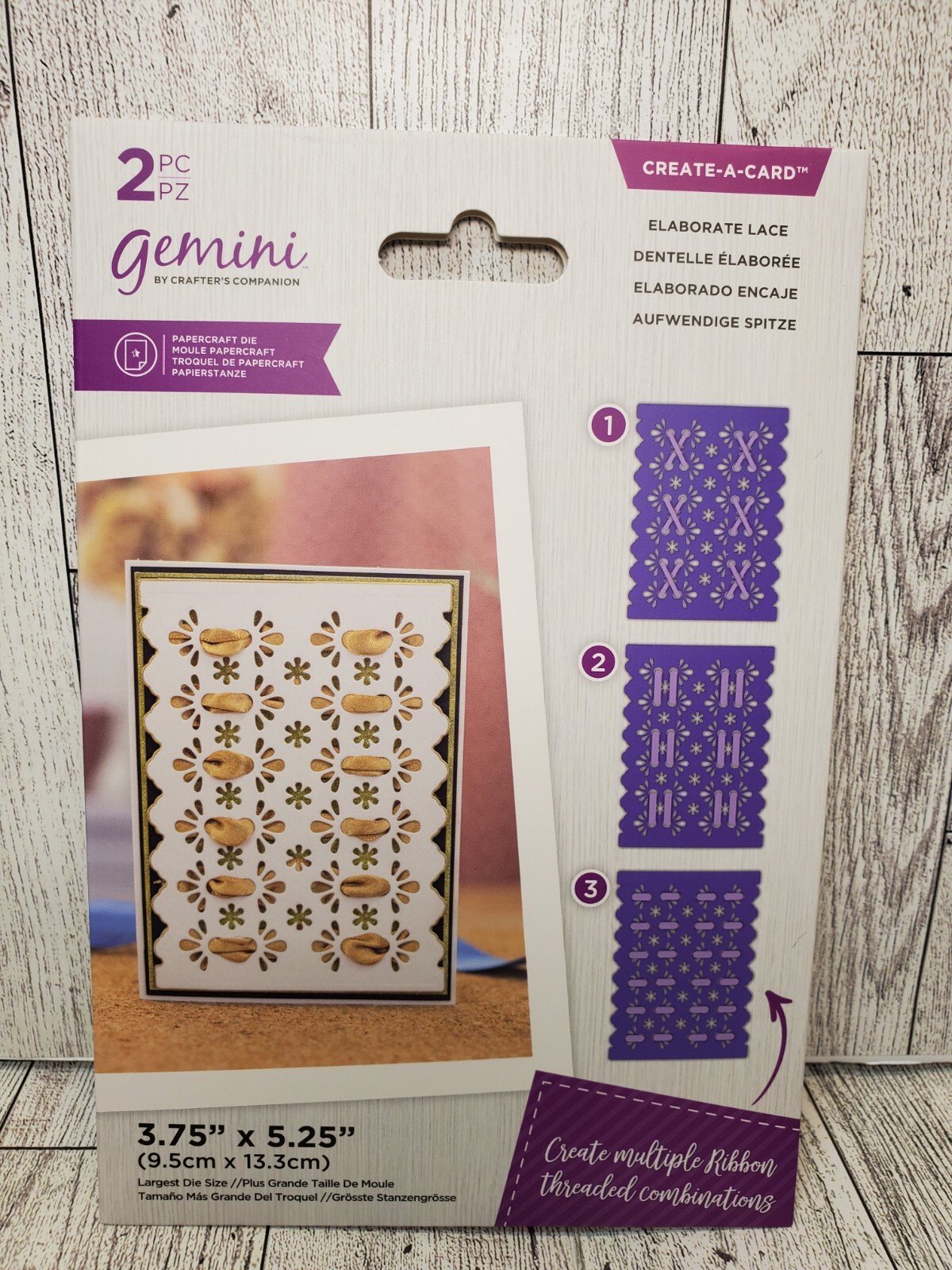 CC3 Crafter's Companion Elaborate Lace Ribbon Threading Create A Card die New
