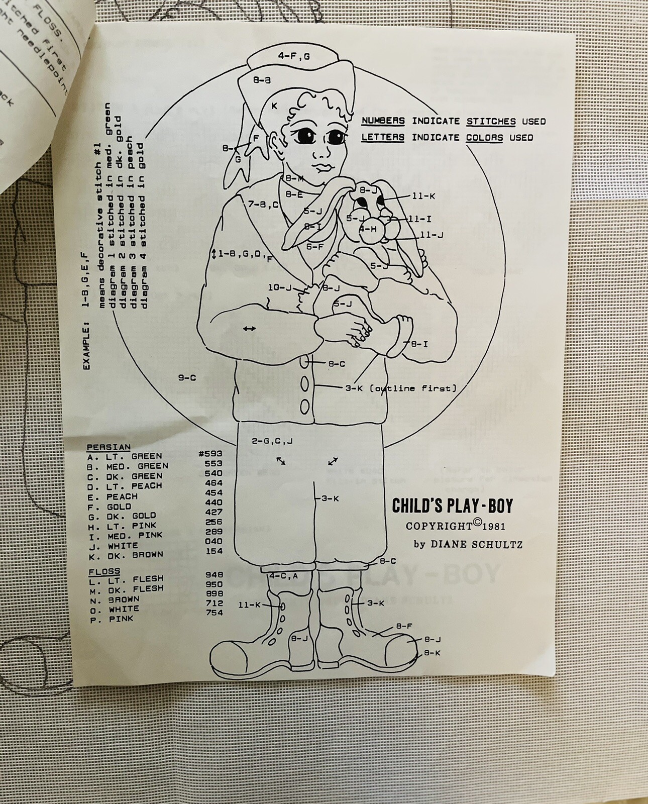 Diane M Schultz Needlepoint Canvas “Child’s Play”
