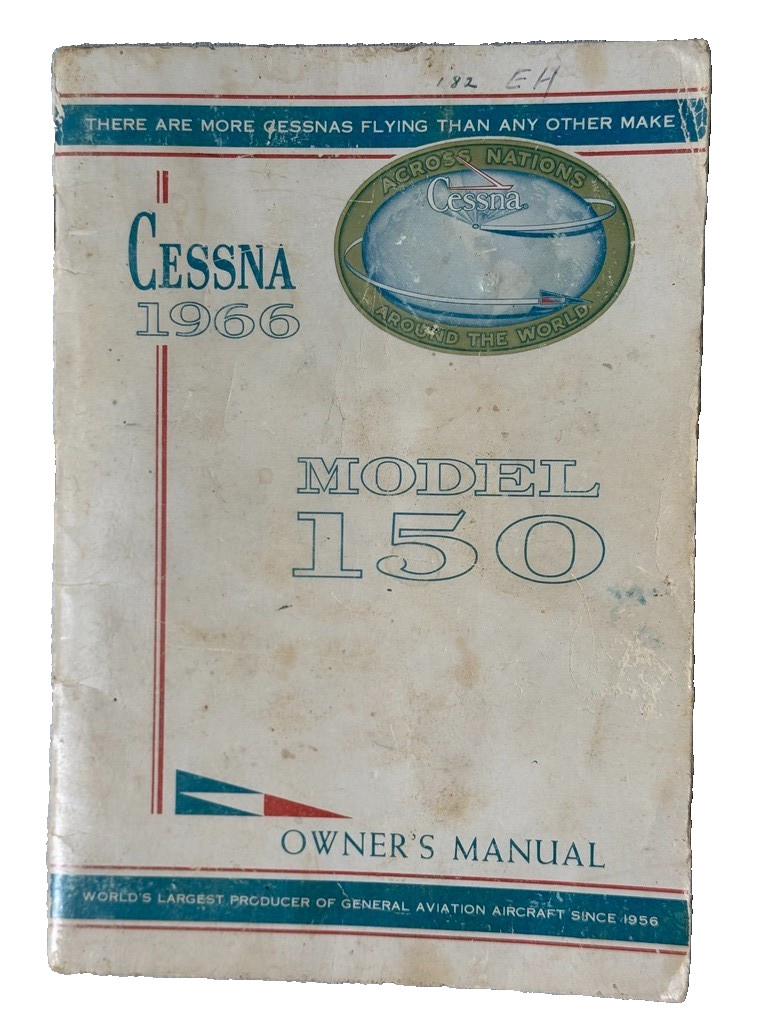 Cessna Model 150 Owner's Manual 1966 Airplane Vintage Aircraft Specifications
