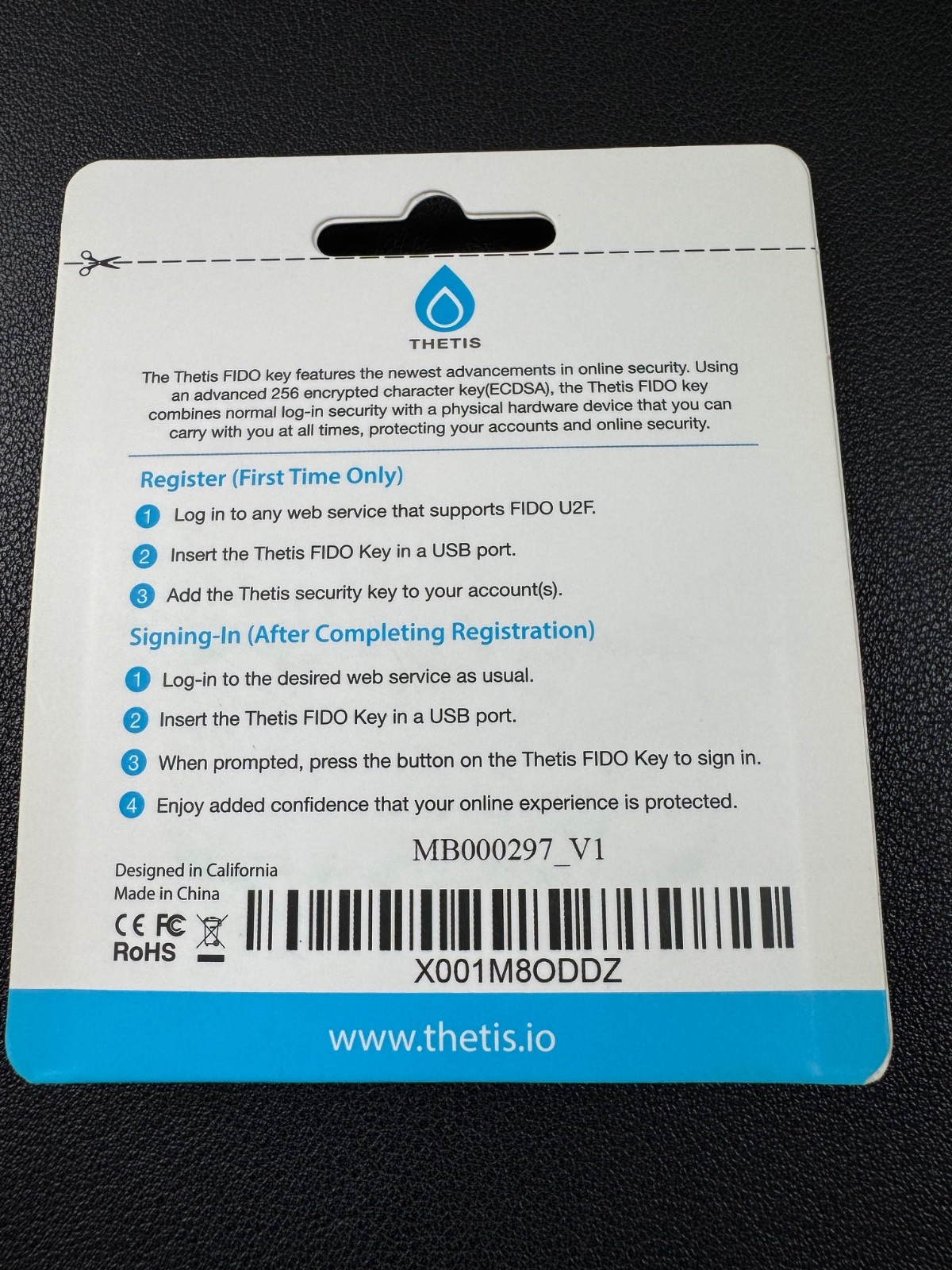 Thetis - FIDO U2F SECURITY KEY usb-a folding