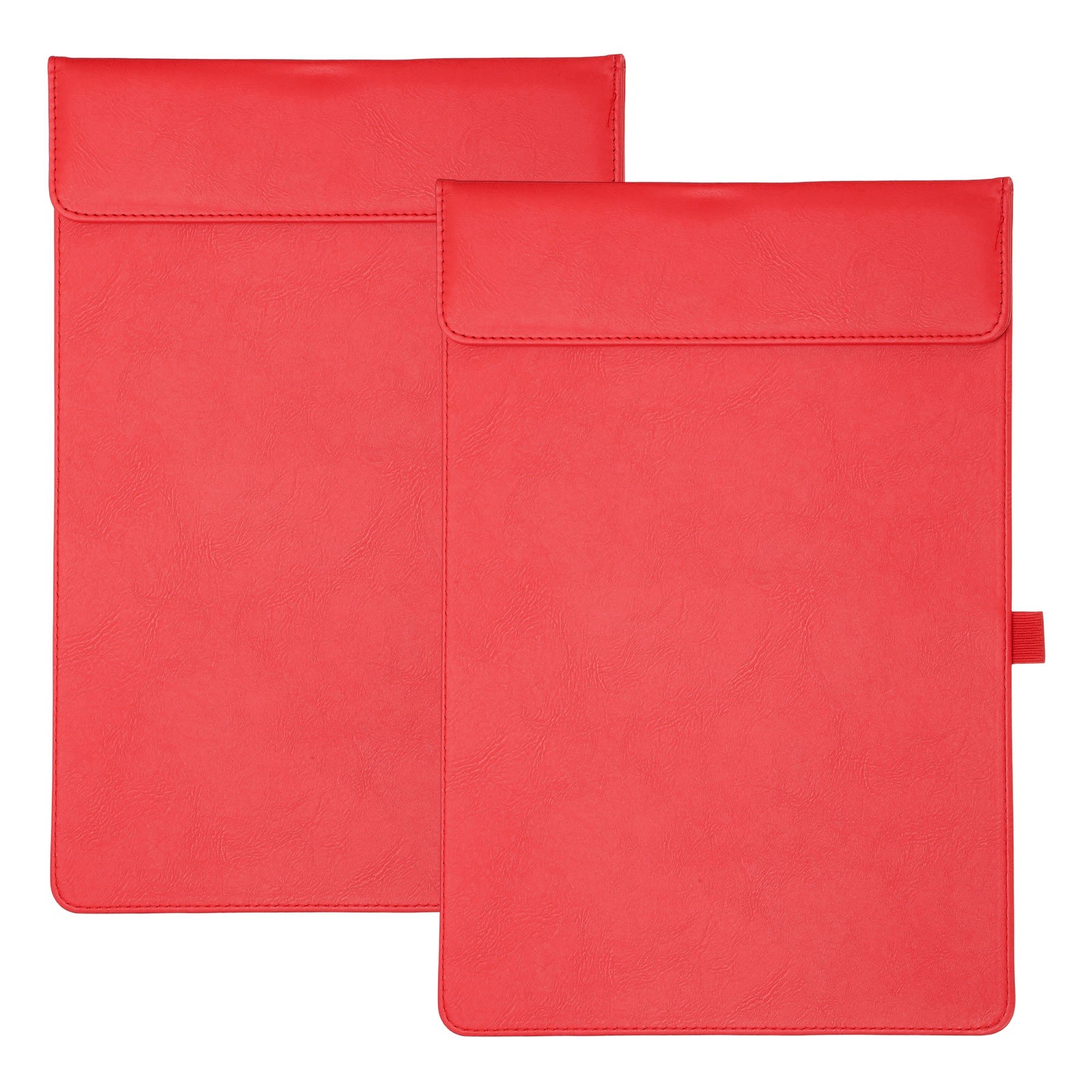 2 Pack Magnetic Leather Clipboard, 14"x9" Clipboard with Pen Holder (Red)