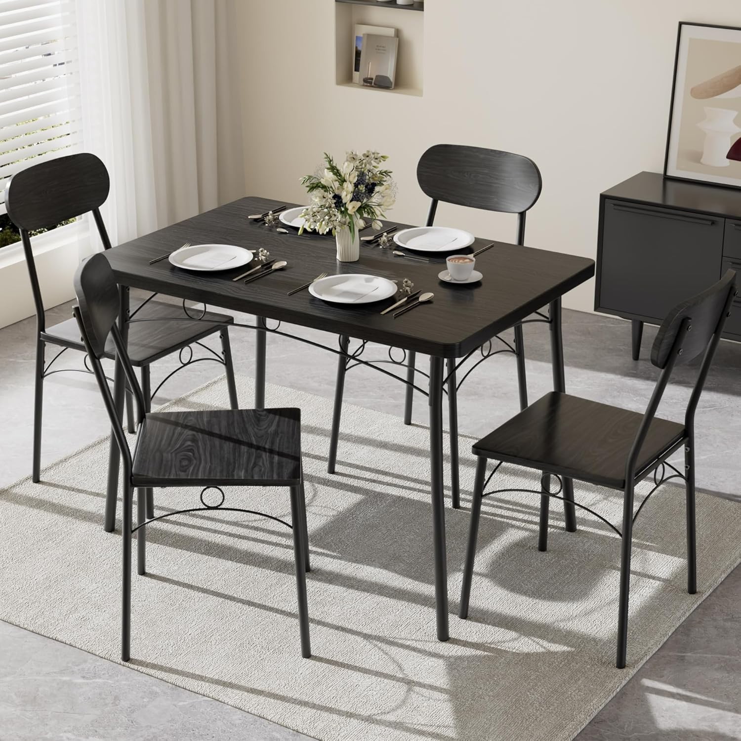 Dining Table Set for 4 Kitchen Table and Chairs Set of 4 Kitch